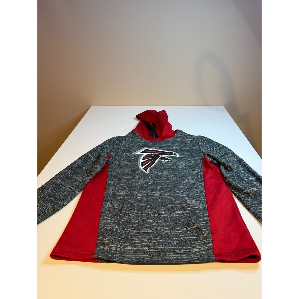 Fanatics Atlanta Falcons NFL Mens Medium Hoodie Grey Red Colorblock Pullover